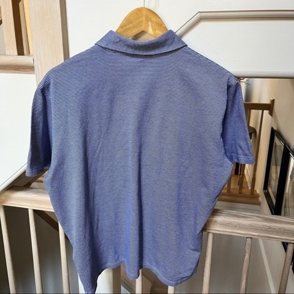Paul Stuart Printed Blue and White Short Sleeve Polo Shirt XXL - Picture 8 of 8
